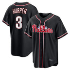 Choea P.Phillies #3 Bryce Harper Player Black Fashion Out Home Game Stitched Jerseys