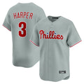 Choea P.Phillies #3 Bryce Harper Player Gray Home Limited Stitched Jerseys