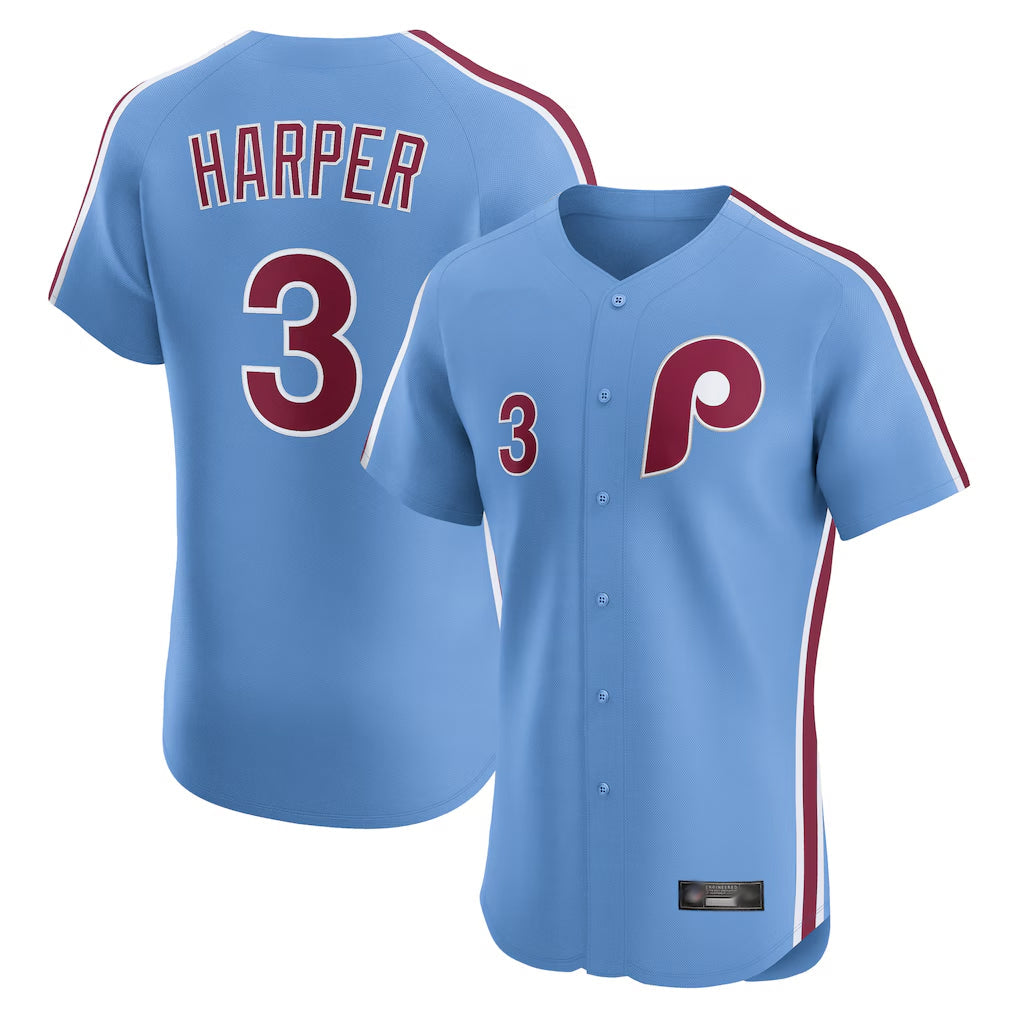 Choea P.Phillies #3 Bryce Harper Player Light Blue Home Limited Elite Stitched Jerseys