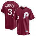 Choea P.Phillies #3 Bryce Harper Player Red Cooperstown Collection Limited Home Stitched Jerseys