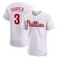 Choea P.Phillies #3 Bryce Harper Player White Home Limited Elite Stitched Jerseys