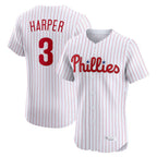 Choea P.Phillies #3 Bryce Harper Player White Home Limited Elite Stitched Jerseys
