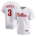 Choea P.Phillies #3 Bryce Harper Player White Home Limited Stitched Jerseys