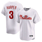Choea P.Phillies #3 Bryce Harper Player White Home Limited Stitched Jerseys
