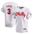 Choea P.Phillies #3 Bryce Harper Player White Pinstripe Phillies & Eagles Vapor Premier Limited Stitched Jerseys