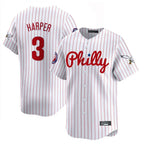 Choea P.Phillies #3 Bryce Harper Player White Pinstripe Phillies & Eagles Vapor Premier Limited Stitched Jerseys