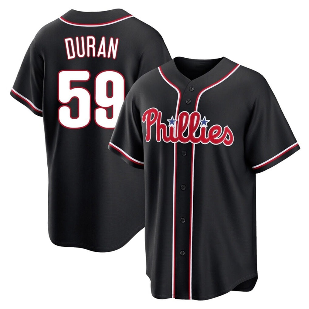 Choea P.Phillies #59 Jhoan Duran Player Black Fashion Out Home Game Stitched Jerseys