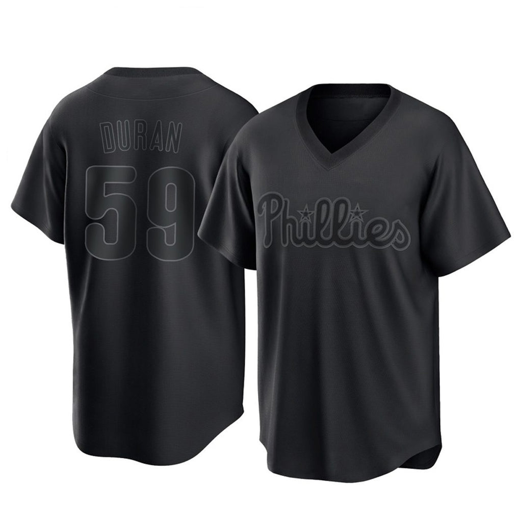 Choea P.Phillies #59 Jhoan Duran Player Black Pitch Fashion Limited T-shirt Stitched Jerseys