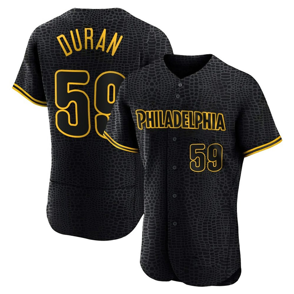 Choea P.Phillies #59 Jhoan Duran Player Black Snake Skin City Home Limited Elite Stitched Jerseys