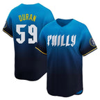 Choea P.Phillies #59 Jhoan Duran Player Blue City Connect Home Limited Stitched Jerseys
