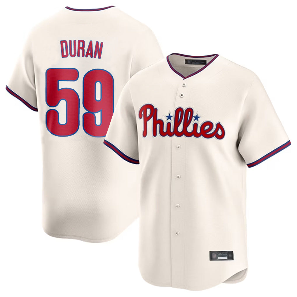 Choea P.Phillies #59 Jhoan Duran Player Cream Home Limited Stitched Jerseys
