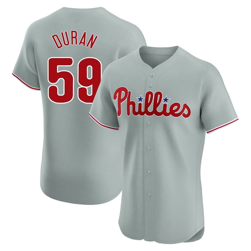 Choea P.Phillies #59 Jhoan Duran Player Gray Home Limited Elite Stitched Jerseys