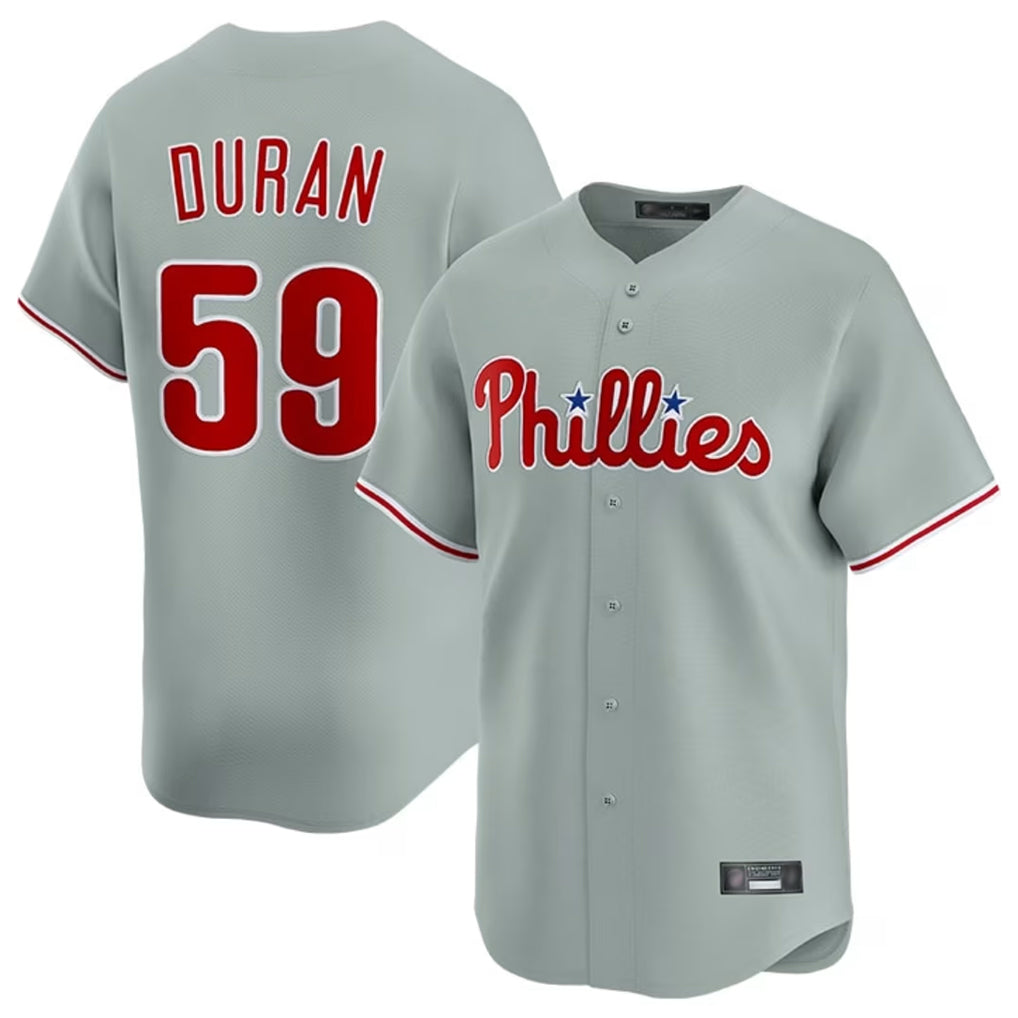 Choea P.Phillies #59 Jhoan Duran Player Gray Home Limited Stitched Jerseys