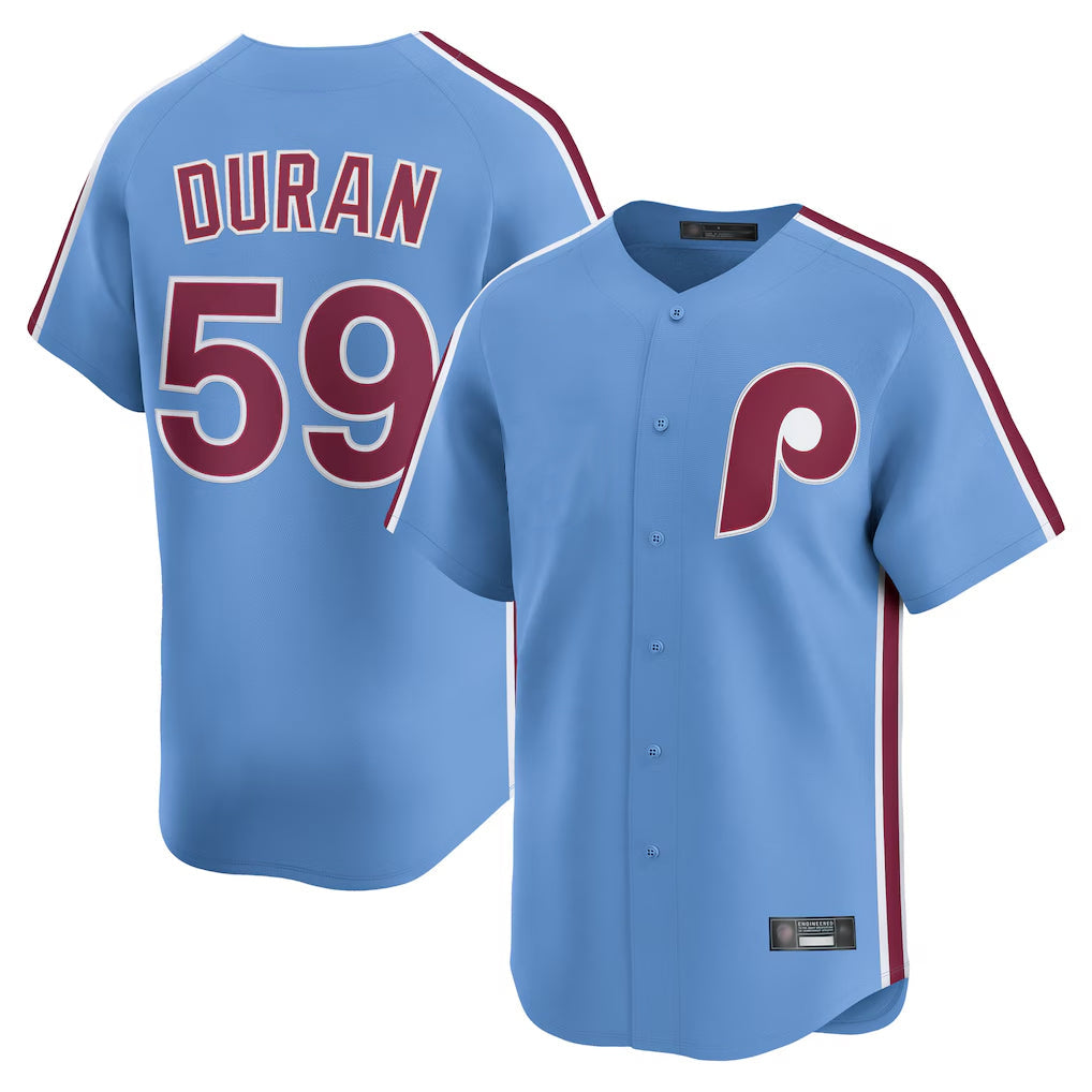 Choea P.Phillies #59 Jhoan Duran Player Light Blue Home Game Stitched Jerseys