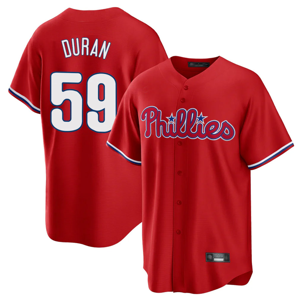 Choea P.Phillies #59 Jhoan Duran Player Red Home Game Stitched Jerseys