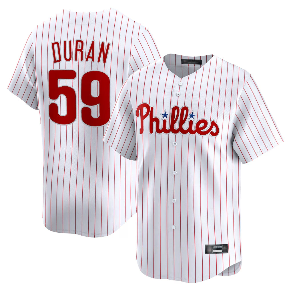 Choea P.Phillies #59 Jhoan Duran Player White Home Limited Stitched Jerseys