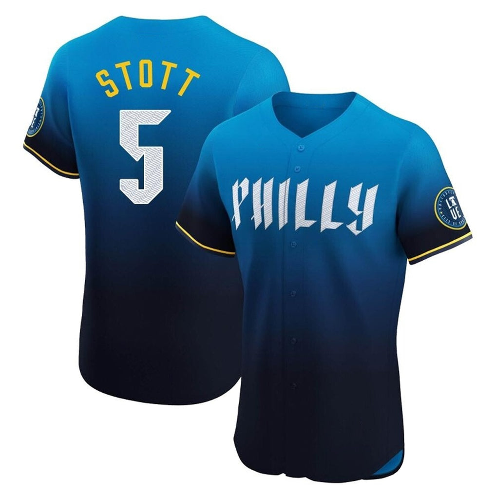 Choea P.Phillies #5 Bryson Stott Player Blue City Connect Home Limited Elite Stitched Jerseys