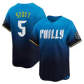 Choea P.Phillies #5 Bryson Stott Player Blue City Connect Home Limited Stitched Jerseys