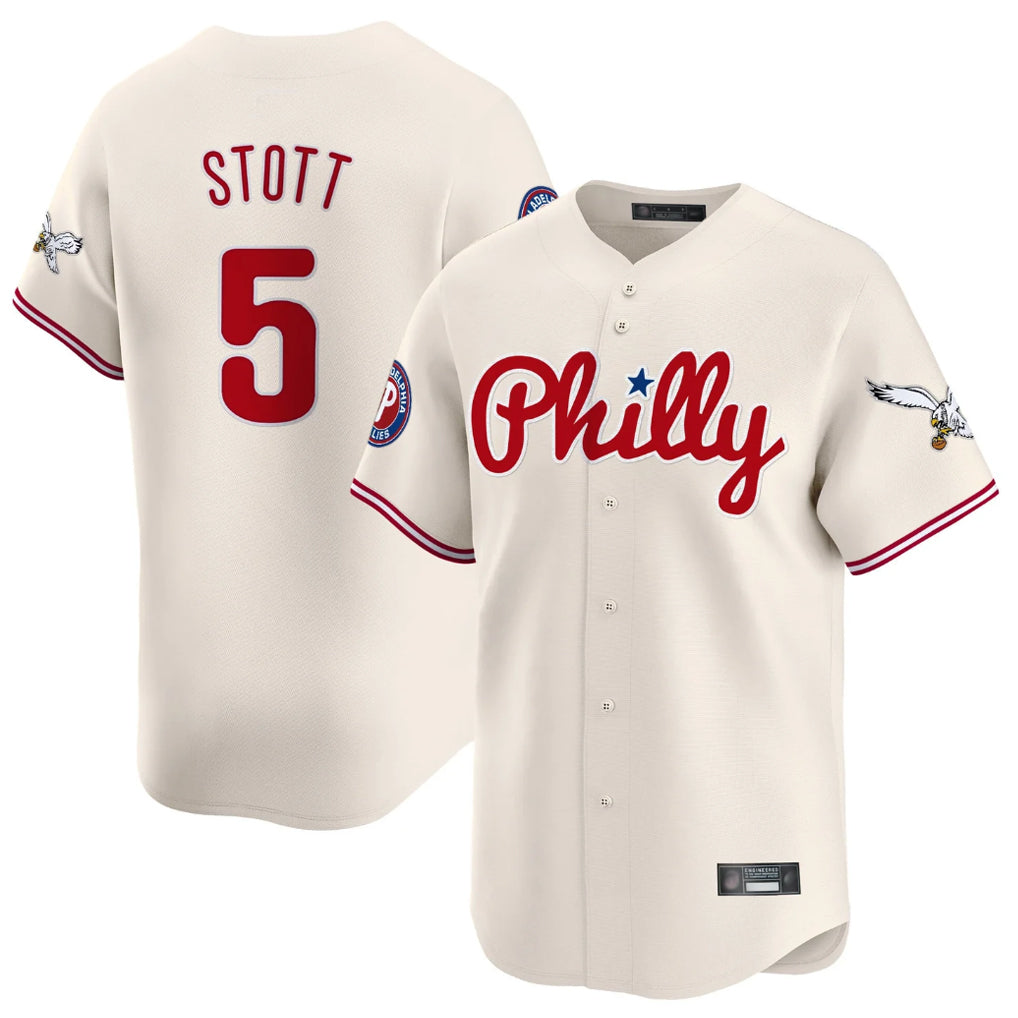 Choea P.Phillies #5 Bryson Stott Player Cream Phillies & Eagles Vapor Premier Limited Stitched Jerseys