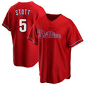 Choea P.Phillies #5 Bryson Stott Player Red Home Game Stitched Jerseys