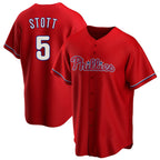Choea P.Phillies #5 Bryson Stott Player Red Home Game Stitched Jerseys