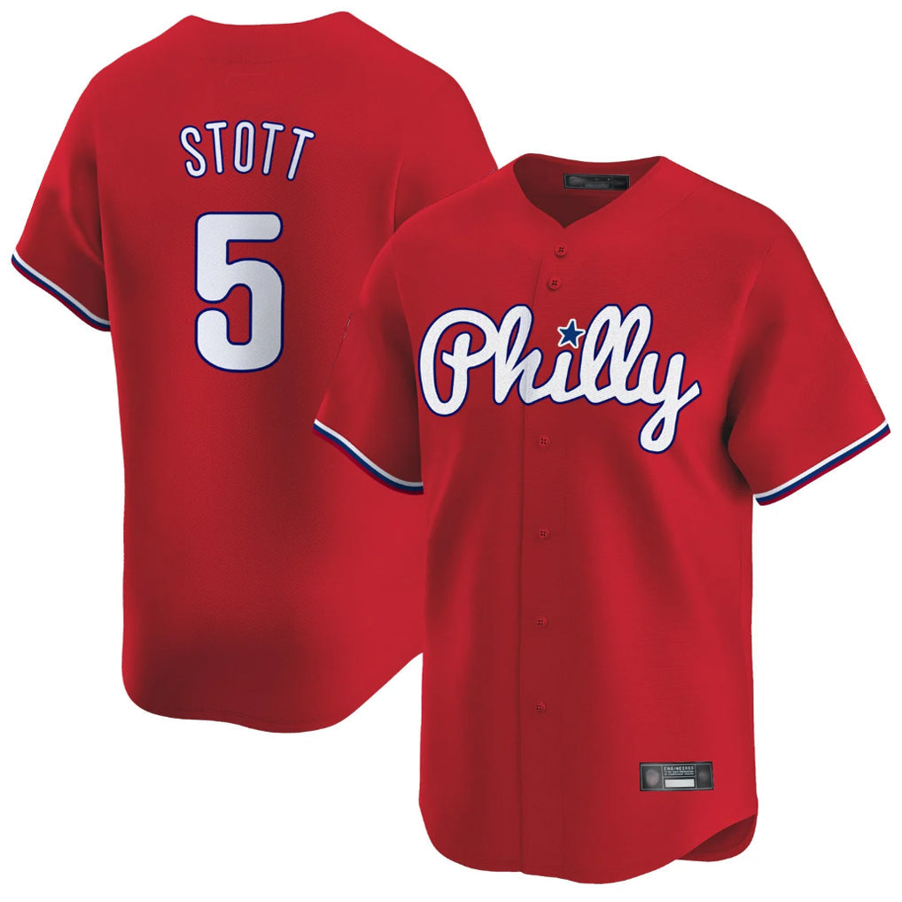 Choea P.Phillies #5 Bryson Stott Player Red Home Limited Stitched Jerseys