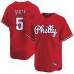 Choea P.Phillies #5 Bryson Stott Player Red Home Limited Stitched Jerseys