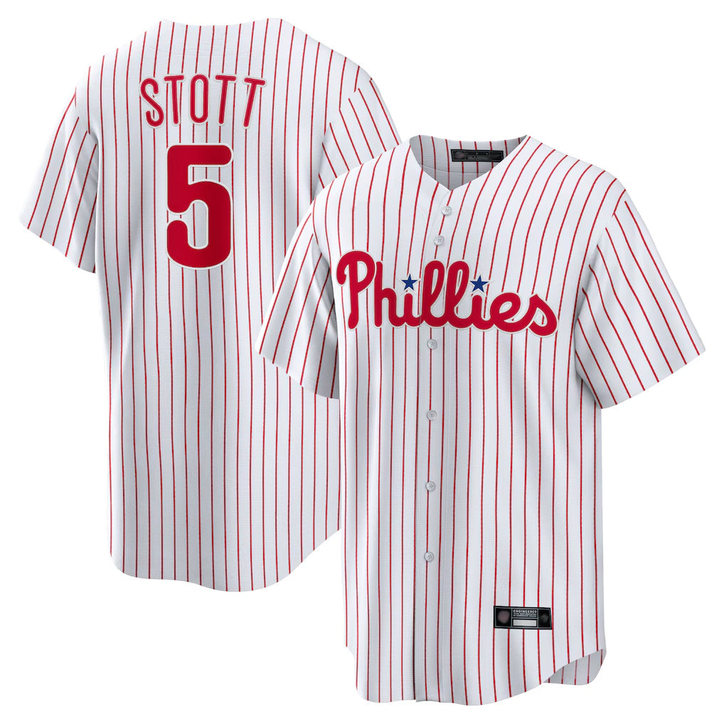Choea P.Phillies #5 Bryson Stott Player White Home Game Stitched Jerseys