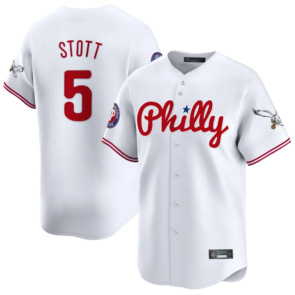 Choea P.Phillies #5 Bryson Stott Player White Phillies & Eagles Vapor Premier Limited Stitched Jerseys