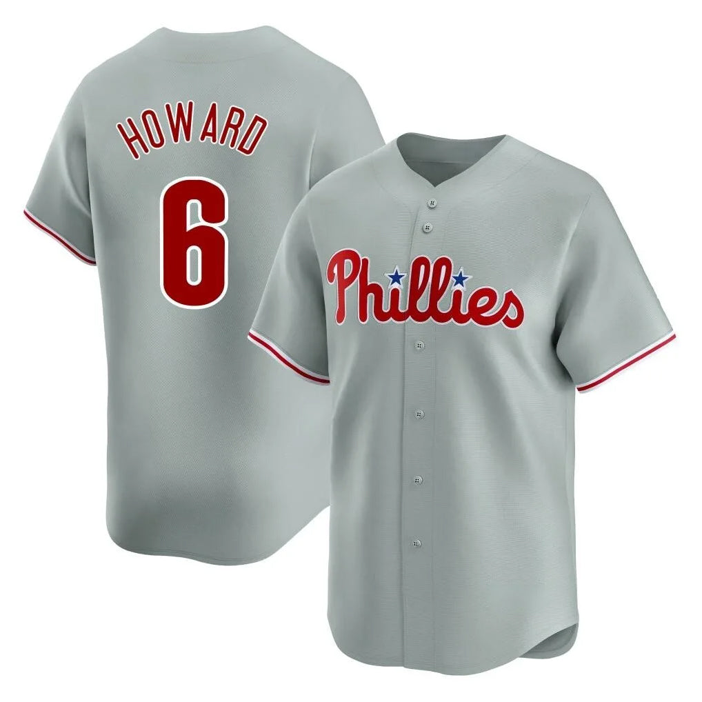 Choea P.Phillies #6 Ryan Howard Player Gray Home Limited Stitched Jerseys