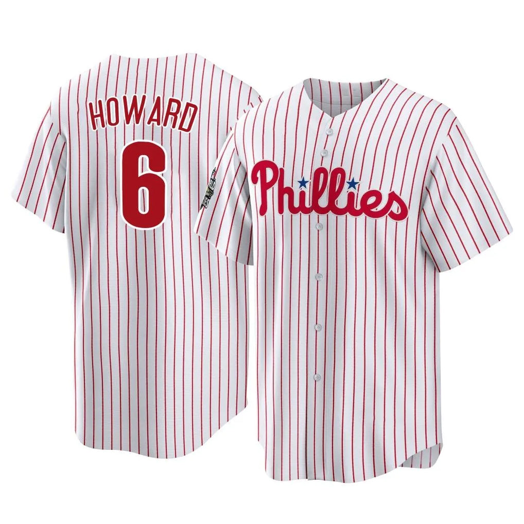 Choea P.Phillies #6 Ryan Howard Player White Home Game Stitched Jerseys