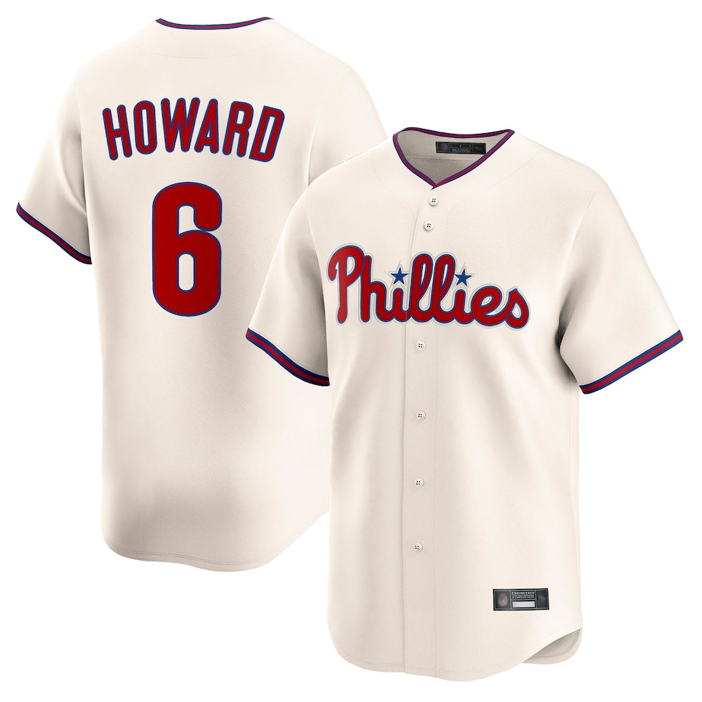 Choea P.Phillies #6 Ryan Howardr Player Cream Home Limited Stitched Jerseys