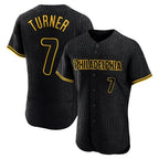 Choea P.Phillies #7 Trea Turner Player Black Snake Skin City Home Limited Elite Stitched Jerseys