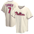 Choea P.Phillies #7 Trea Turner Player Cream Home Game Stitched Jerseys