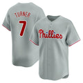 Choea P.Phillies #7 Trea Turner Player Gray Home Limited Stitched Jerseys
