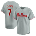 Choea P.Phillies #7 Trea Turner Player Gray Home Limited Stitched Jerseys