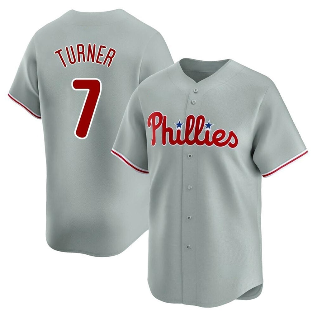 Choea P.Phillies #7 Trea Turner Player Gray Home Limited Stitched Jerseys
