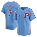 Choea P.Phillies #7 Trea Turner Player Light Blue Home Limited Stitched Jerseys