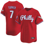 Choea P.Phillies #7 Trea Turner Player Red Phillies & Eagles Vapor Premier Limited Stitched Jerseys