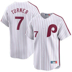 Choea P.Phillies #7 Trea Turner Player White Cooperstown Collection Limited Home Stitched Jerseys
