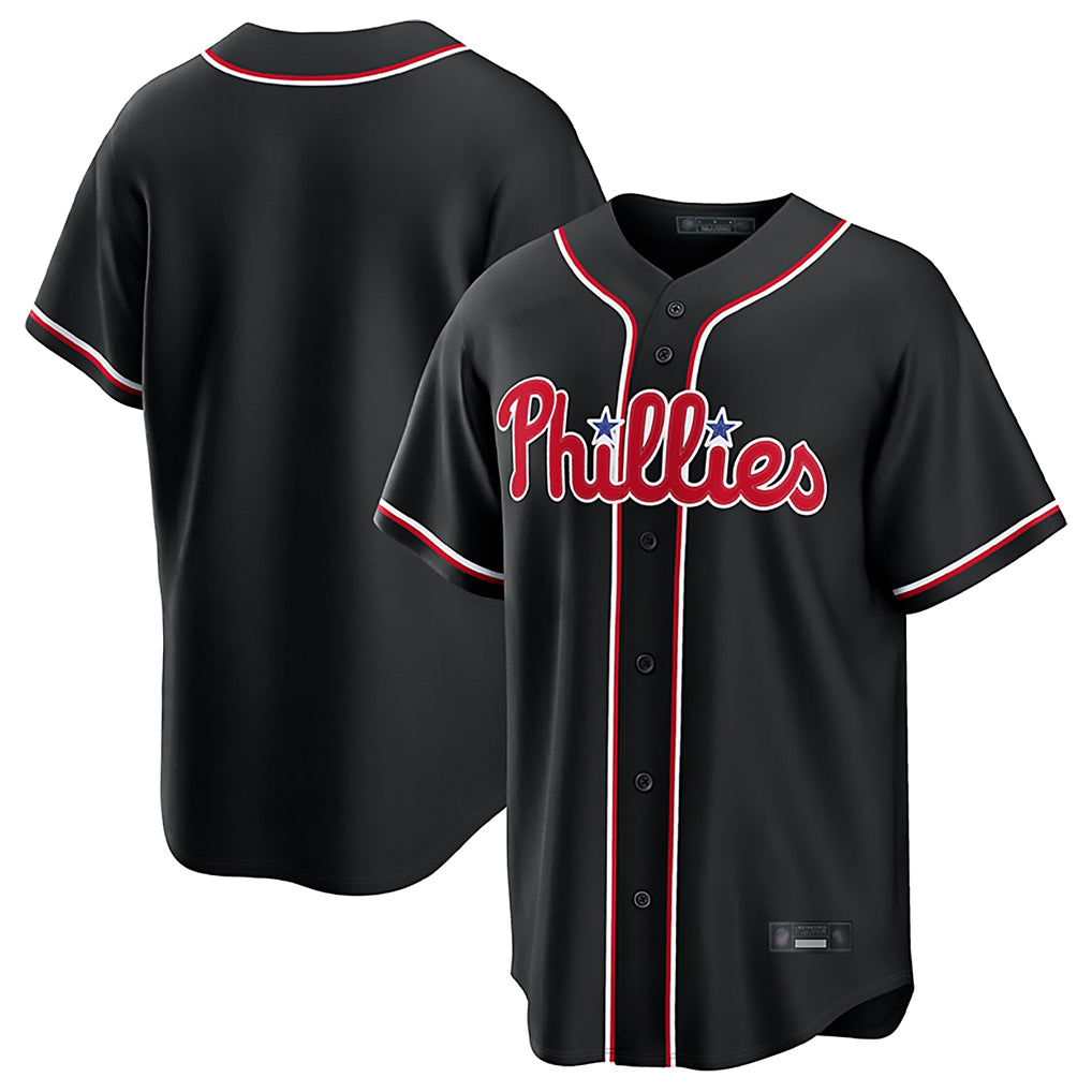Choea P.Phillies Blank Player Black Fashion Out Home Game Stitched Jerseys