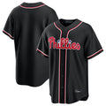 Choea P.Phillies Blank Player Black Fashion Out Home Game Stitched Jerseys