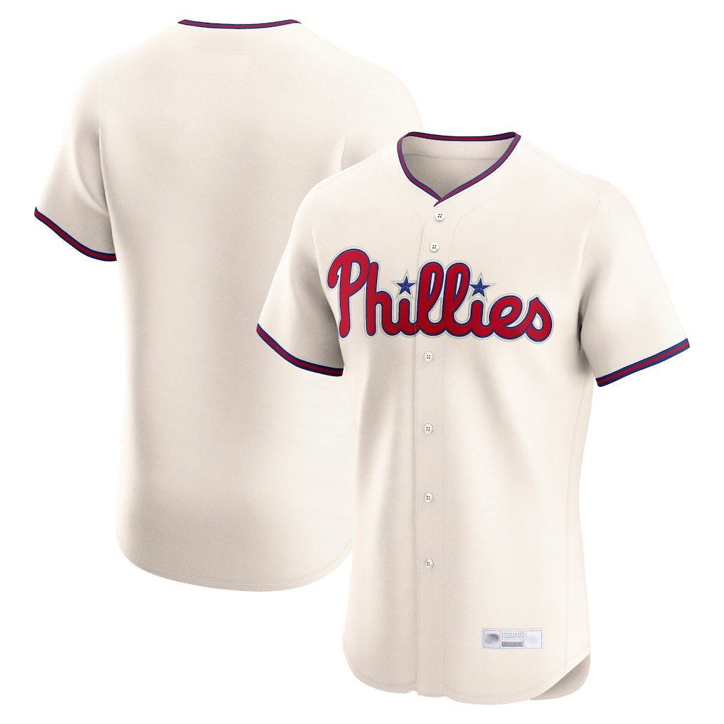 Choea P.Phillies Blank Player Cream Home Limited Elite Stitched Jerseys