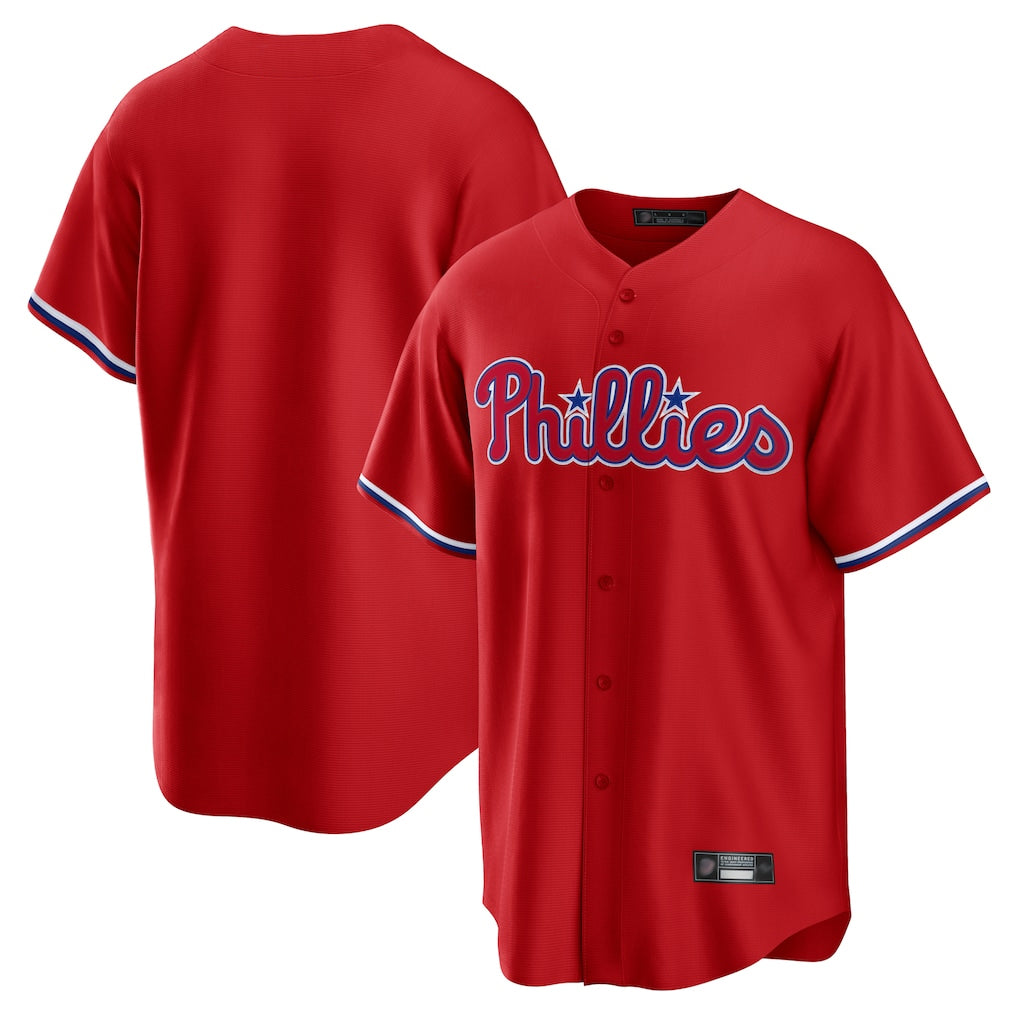 Choea P.Phillies Blank Player Red Home Game Stitched Jerseys