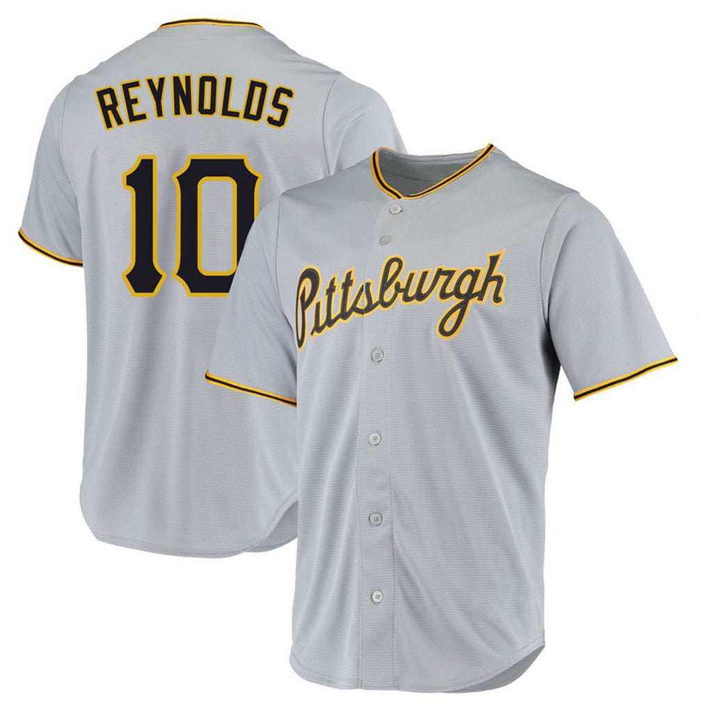 Choea P.Pirates #10 Bryan Reynolds Player Gray Road Home Game Stitched Jerseys
