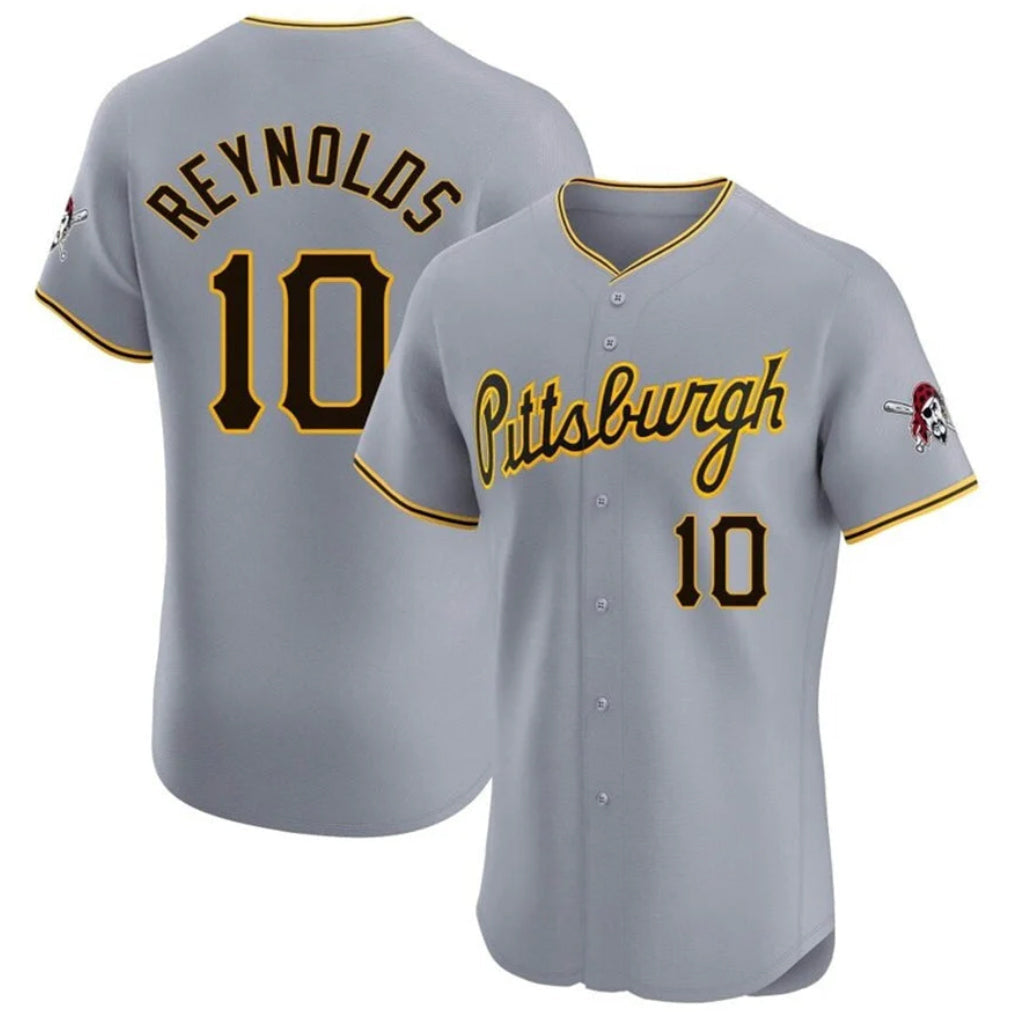 Choea P.Pirates #10 Bryan Reynolds Player Gray Road Home Limited Elite Stitched Jerseys
