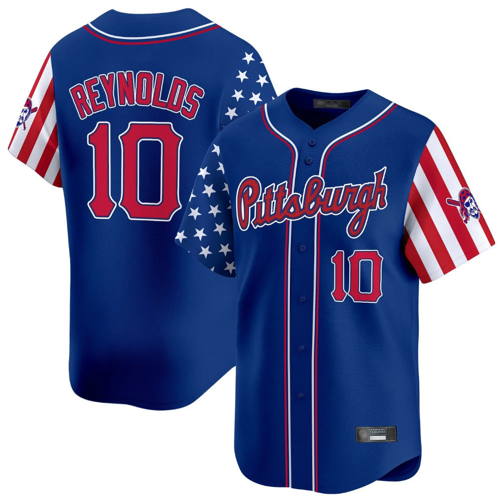 Choea P.Pirates #10 Bryan Reynolds Player Royal 2025 Independence Day Vapor Premier Limited Stitched Jerseys