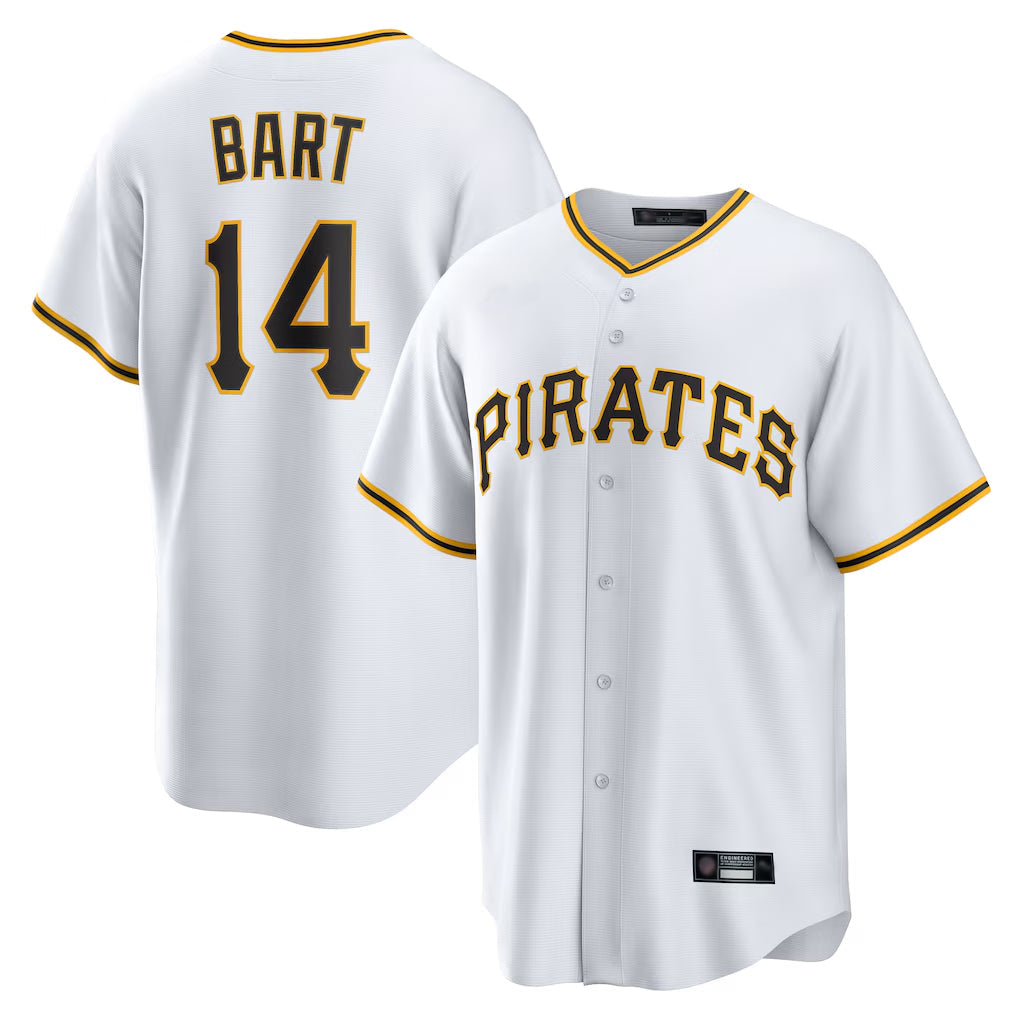 Choea P.Pirates #14 Joey Bart Player White Home Game Stitched Jerseys