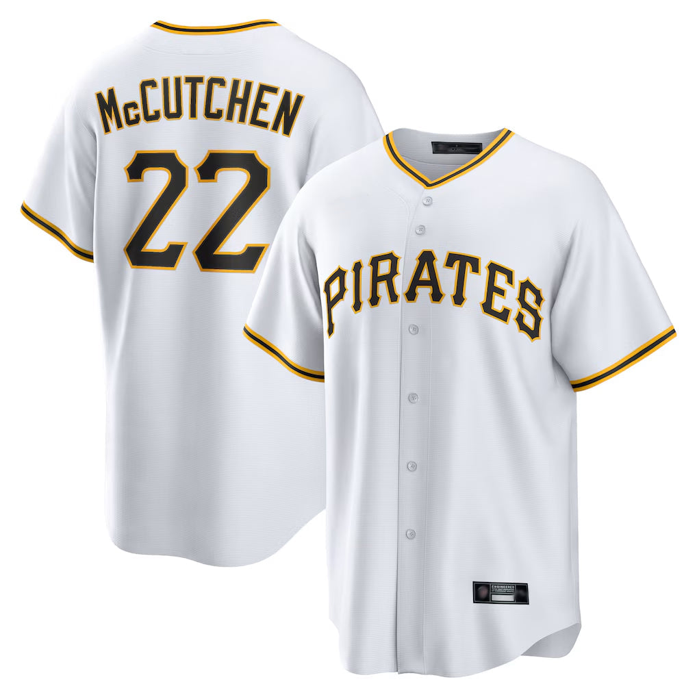 Choea P.Pirates #22 Andrew McCutchen Player White Home Game Stitched Jerseys