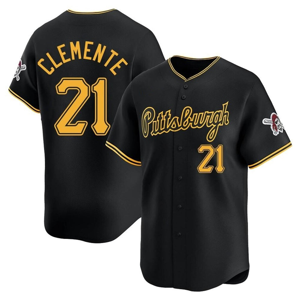 Choea P.Pirates #21 Roberto Clemente Player Black Alt Home Limited Stitched Jerseys